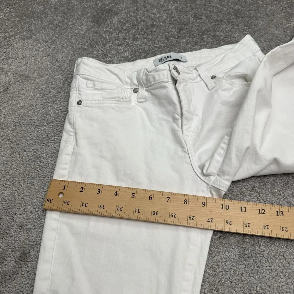 Just Black Skinny Denim Jeans Womens 27 White Mid Rise Stretch Casual 28x28